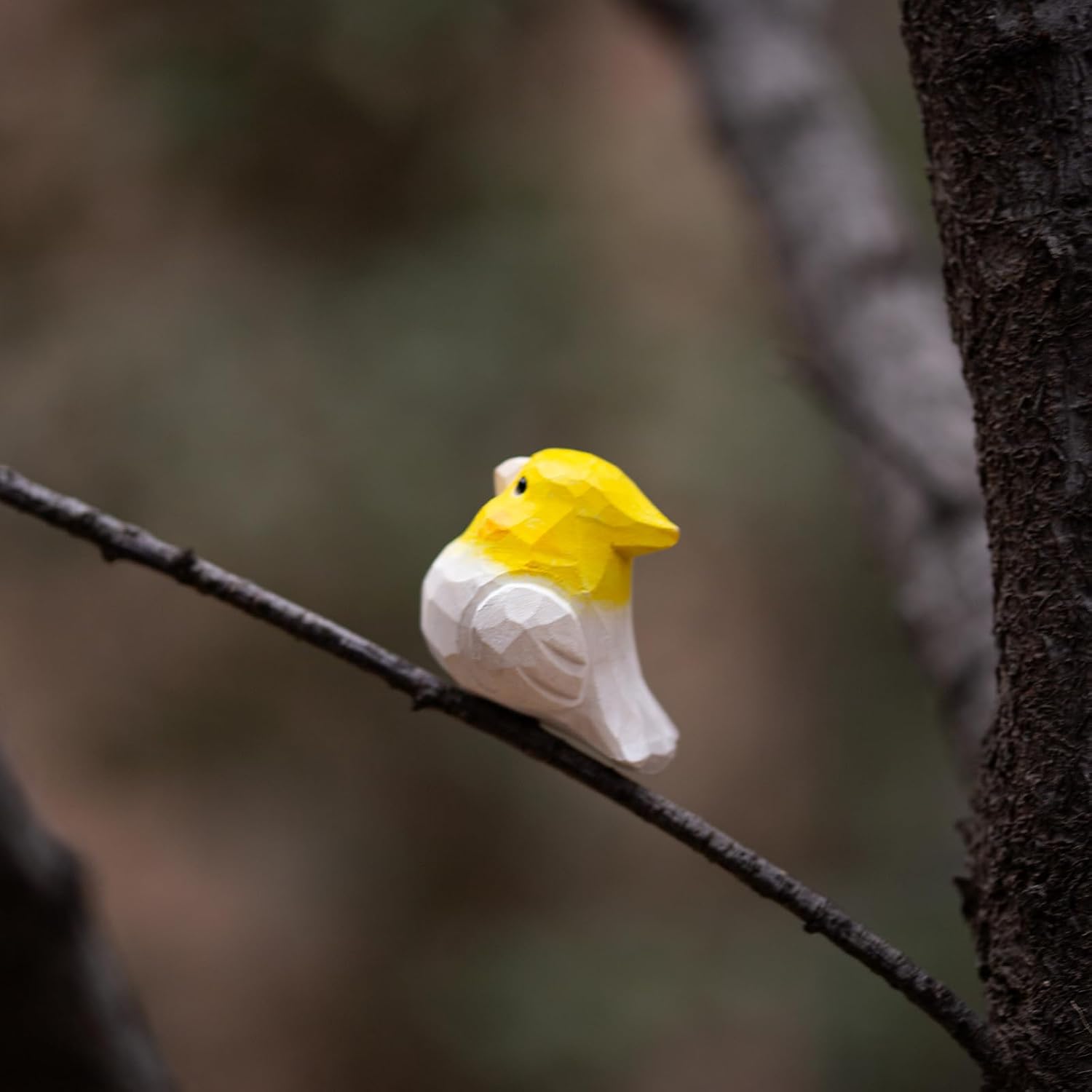 1 Pair Handmade Wooden Cockatiel Figurines