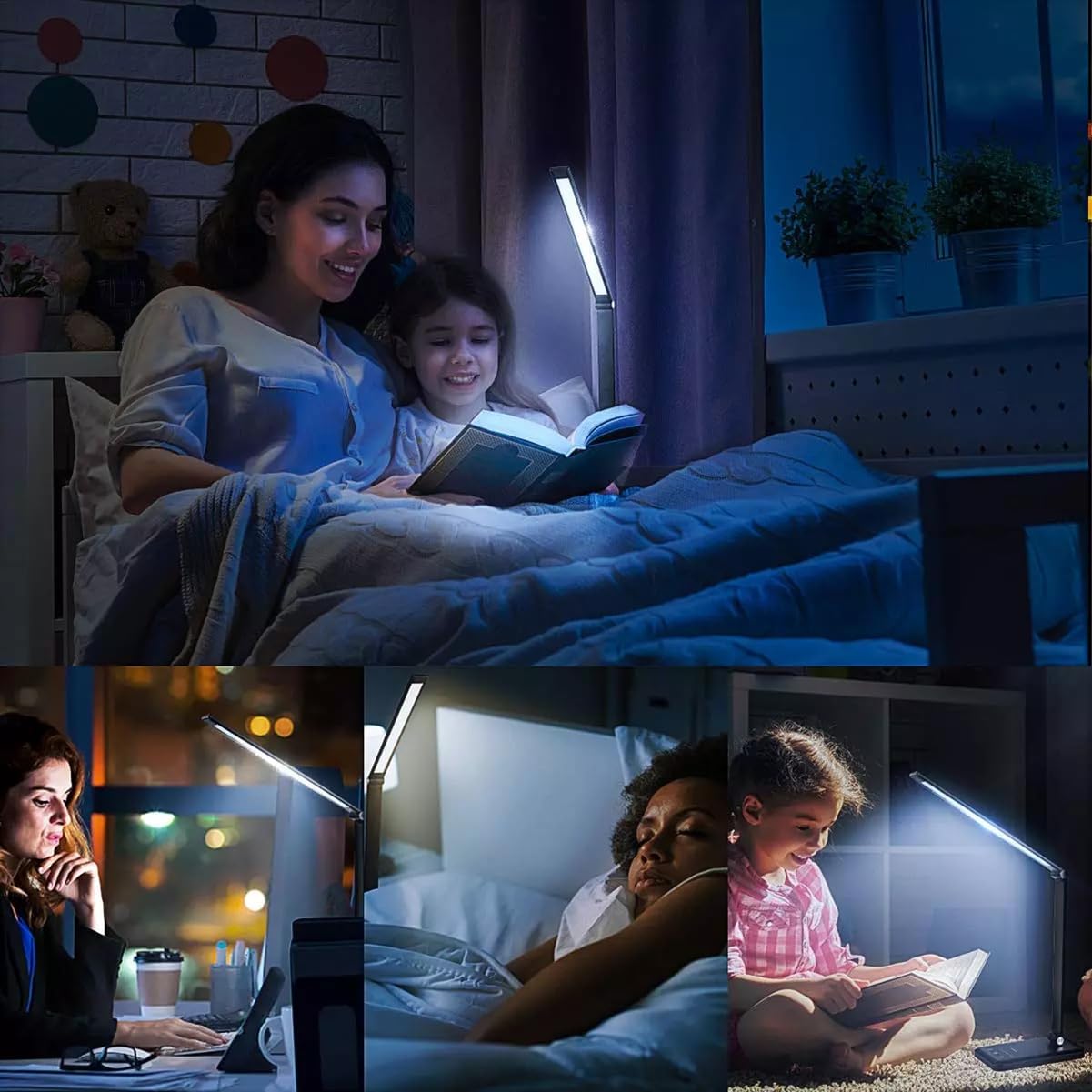 LED Desk Lamp with Wireless Charger, USB Charging Port, 10 Brightness, 5 Color Modes, Desk Lamps for Home Office