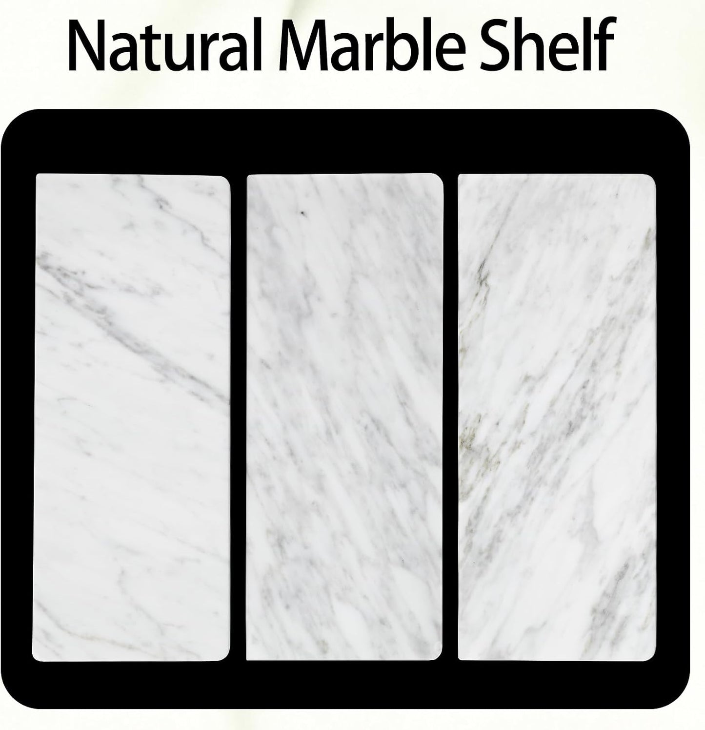 Toilet Paper Holder with Natural Marble Shelf for Bathroom Washroom,Wall Mounted Tissue Holder Suitable for Mega Roll