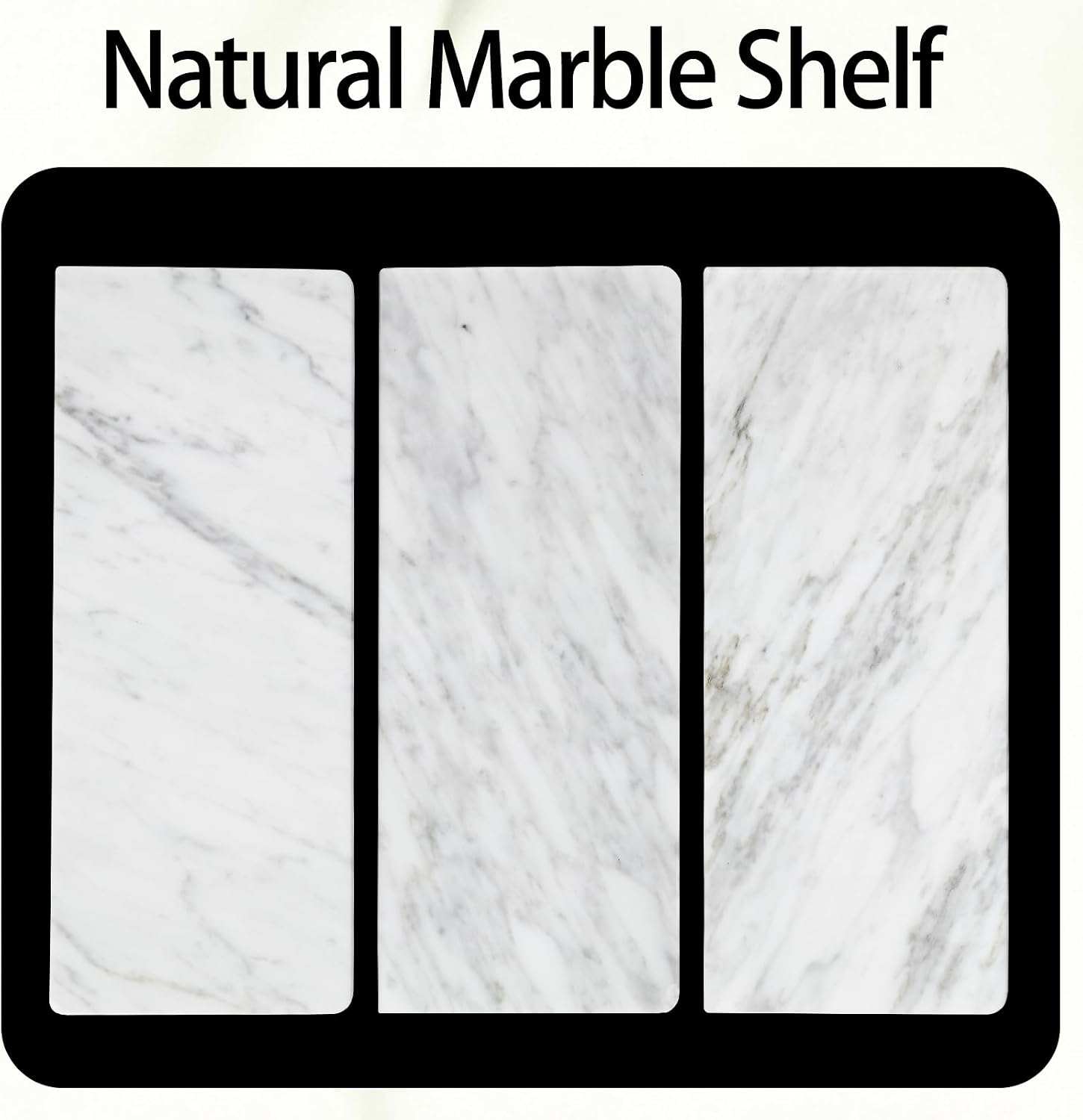 Toilet Paper Holder with Natural Marble Shelf for Bathroom Washroom,Wall Mounted Tissue Holder Suitable for Mega Roll