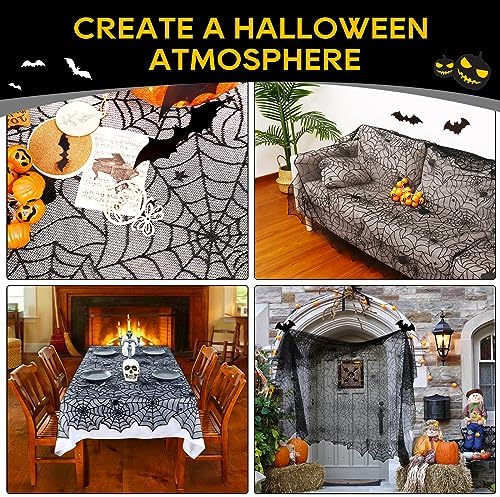 eZAKKA Halloween Tablecloth, 53x71 Inch Spider Web Rectangular