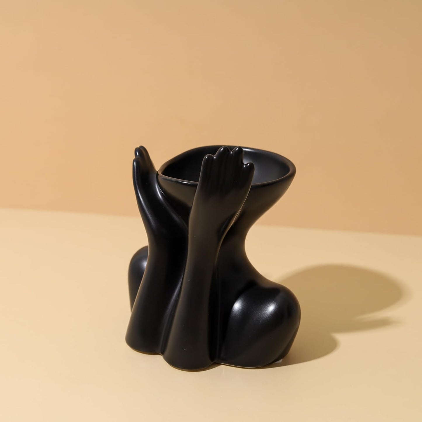 Black Hands Ceramic Vase / Echo-black