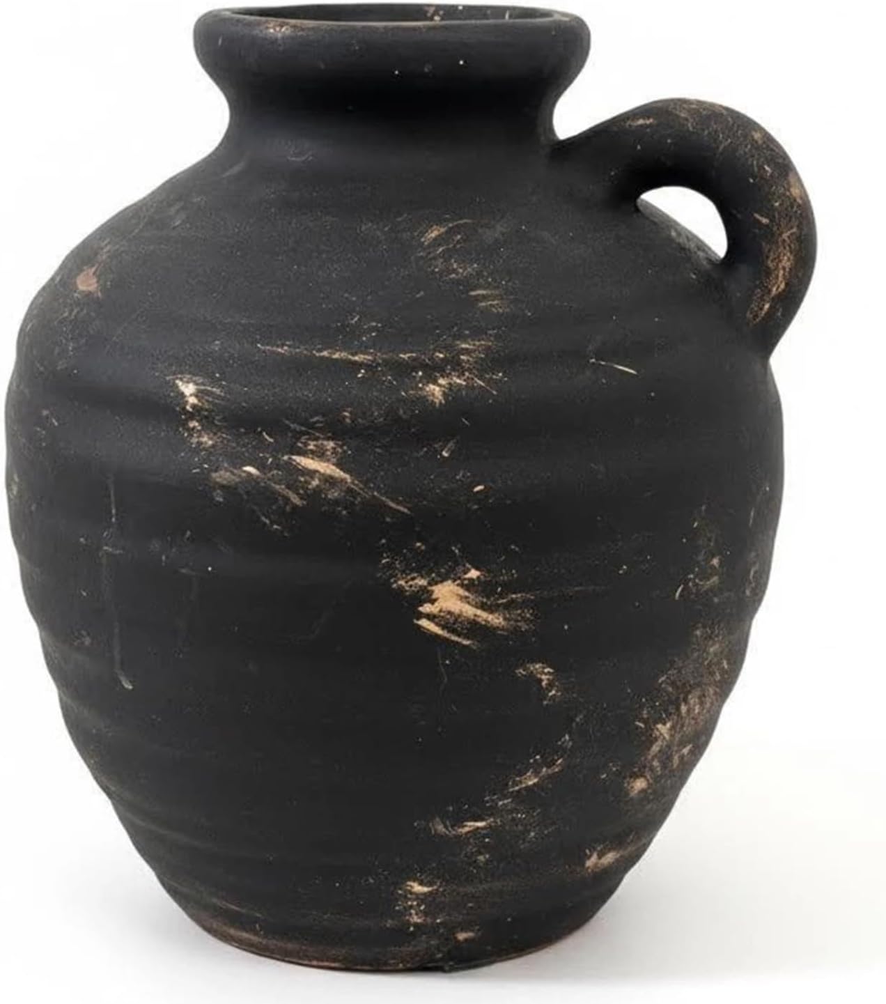 Rustic Ceramic Vase / Black Bronze-s-101