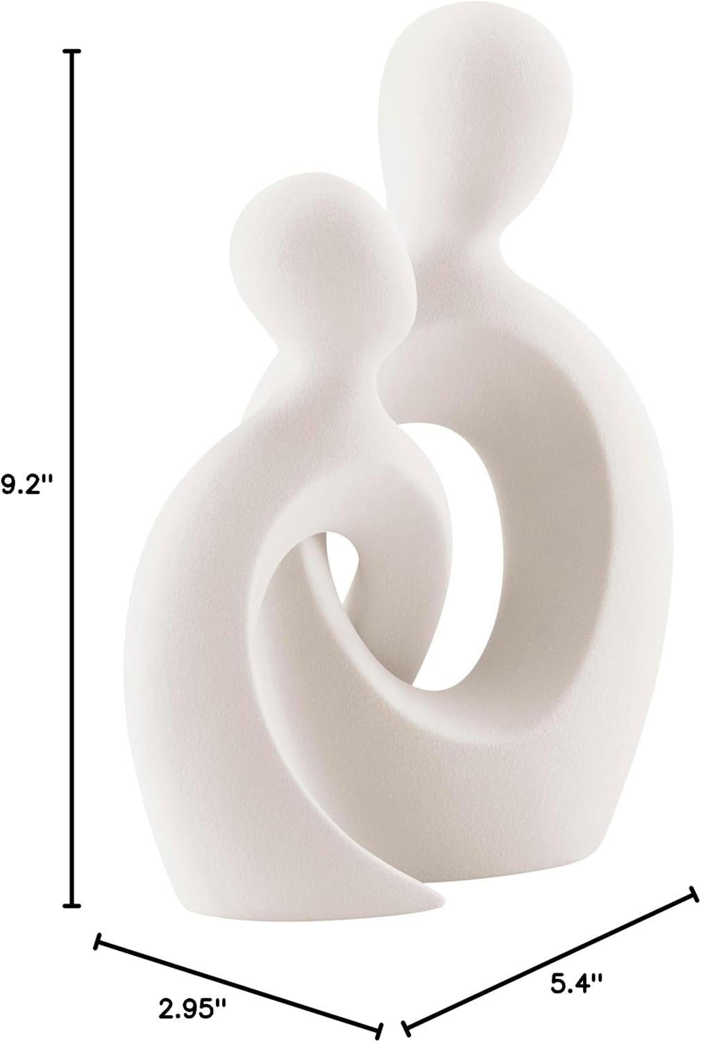 . Hans Abstract Intersecting Circle Tender Couple Decorative Accent Matte Ceramic Sculpture / Cream