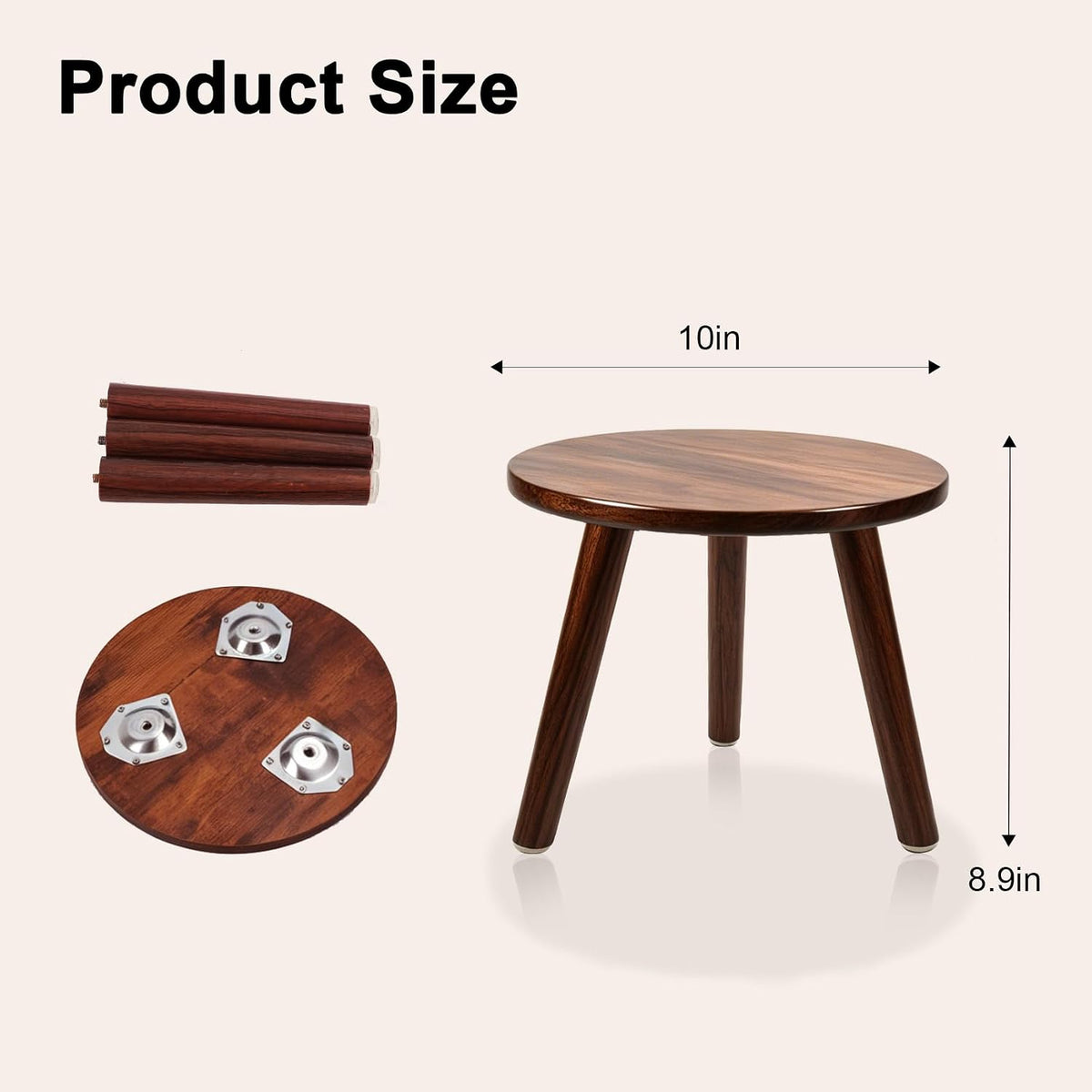 2-Pack Mid Century Plant Stand for Indoor Plants, Modern Wood Flower Pot Holder Stand for Living Room, Decorative Small