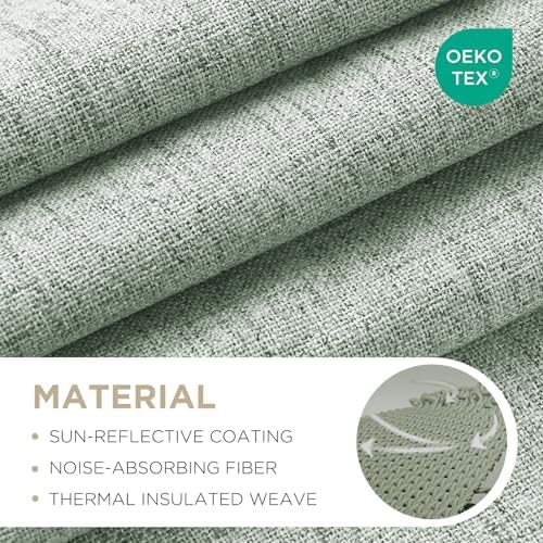Joydeco Blackout Curtains for Bedroom - 96 Inch Long 100% Light Blocking 2 Panels Sage Green Drapes, Thermal Insulated