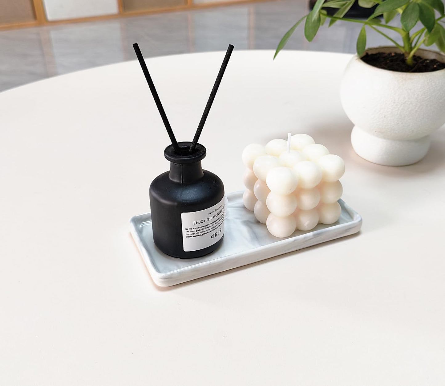 Tiny Ceramic Countertop and Vanity Tray for Cosmetics / 6.4 x 3 x 0.5 / Gray