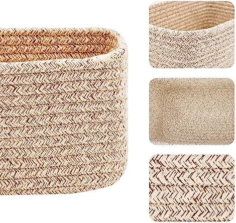 Woven Rope Baskets / L11.5xw7.5xh4.7 / Brown / Set of 3
