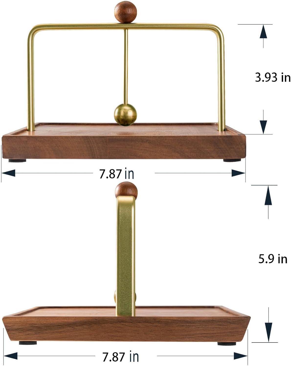Wood Napkin Holder / Gold