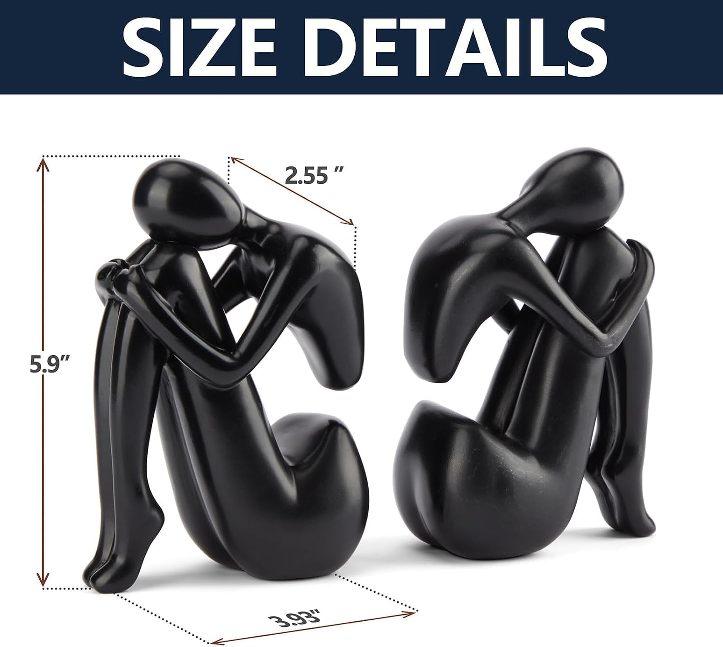 Black Decor Women Statue / Girl-statue-black