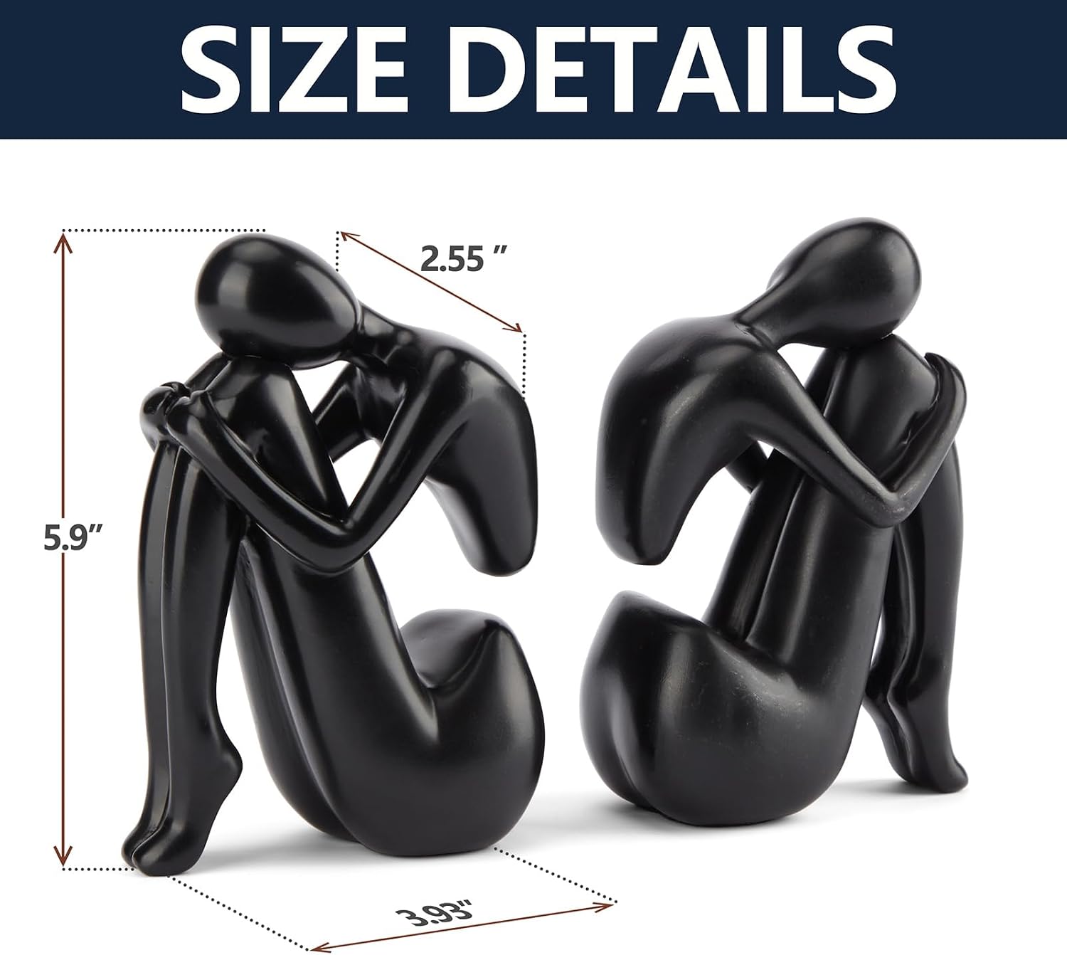 Black Decor Women Statue / Girl-statue-black