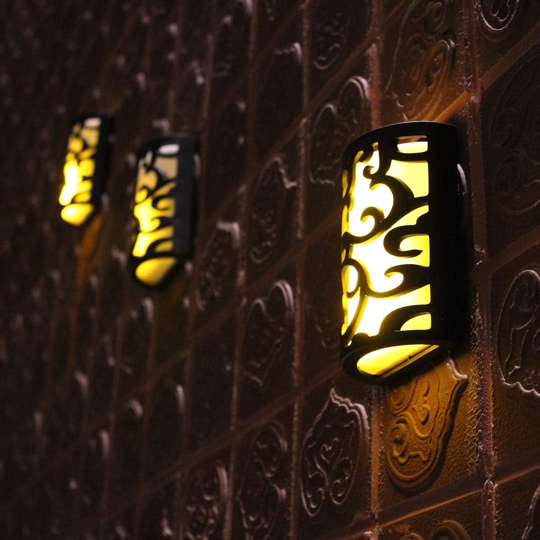 WRalwaysLX Decorative Lanterns with Timer, Candle Light Flameless Candles Indoor/Outdoor Wall Sconces,Flickering Flames