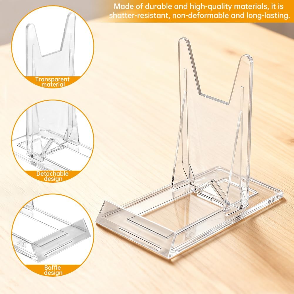 Book Display Stands Adjustable Easel Collector Display Holder Acrylic Book Easel / Clear / Set of 10