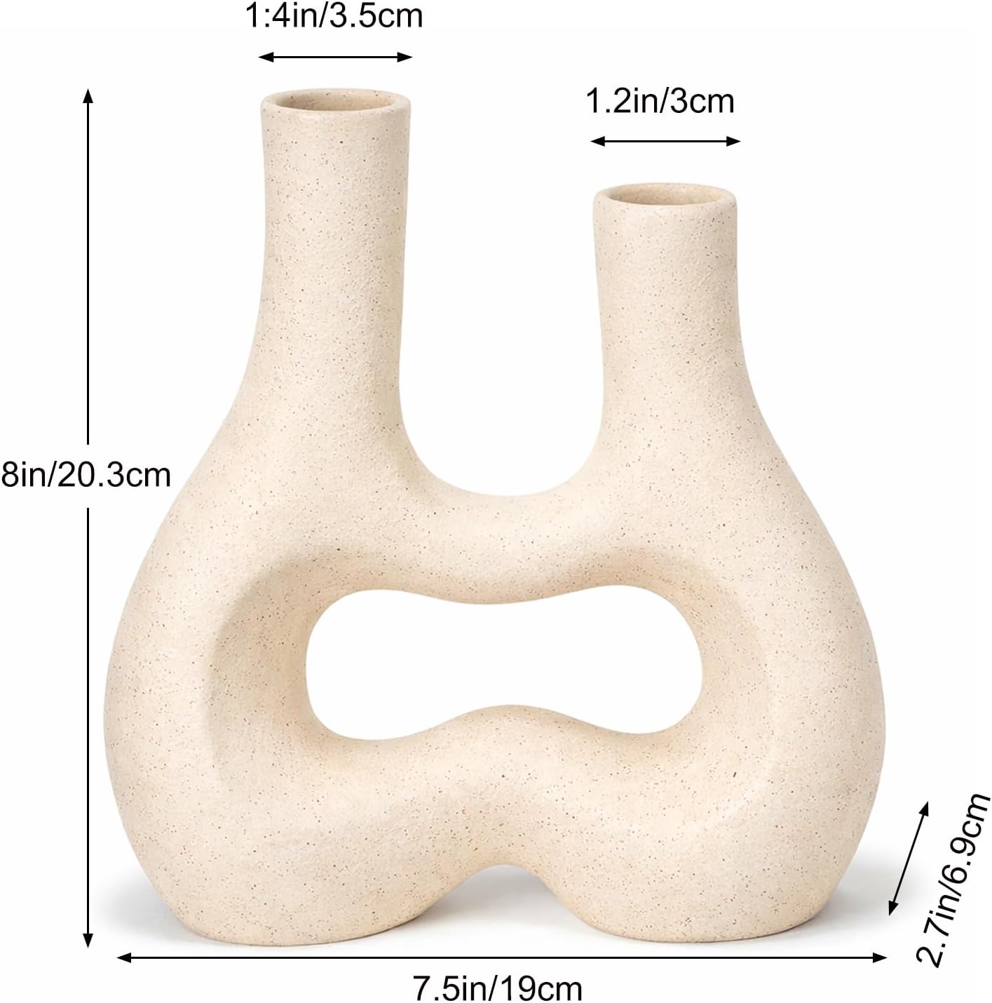 Boho Wabi-Sabi Vase / Ivory