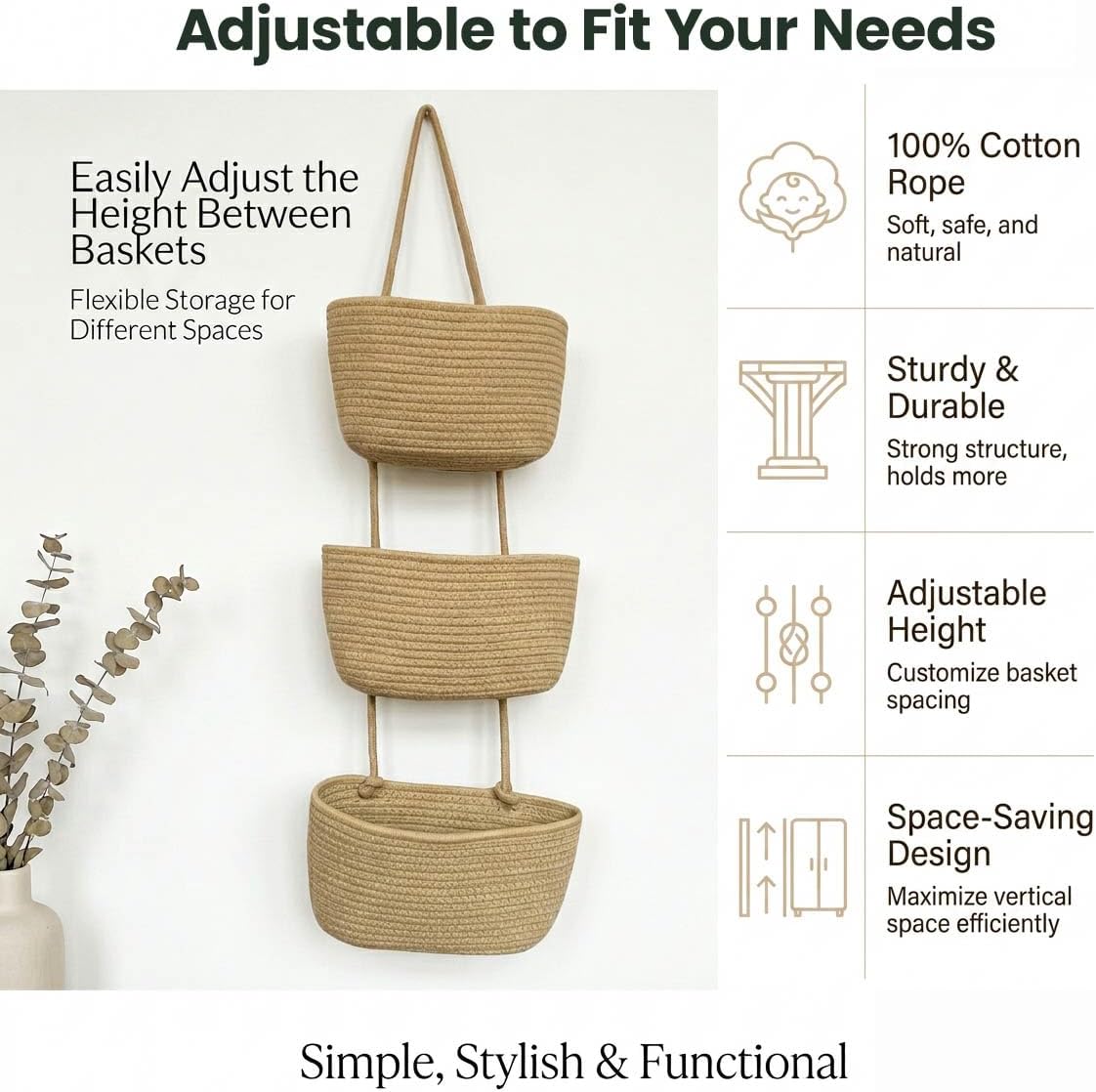 Large Wall Basket for Nursery / Medium
