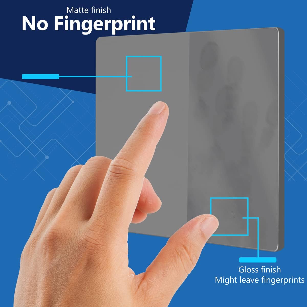 LIDER Double Blank Wall Plate, Screwless Design, Midsize, 2-Gang, 10-Pack | Temperature And Impact Resistant, Matte