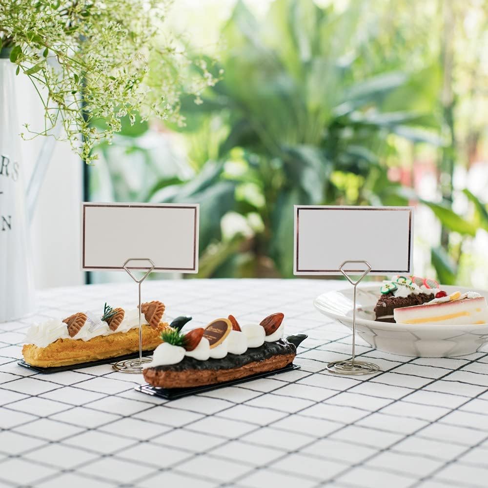 Jofefe 24Pcs Unique Table Number holders with 24Pcs Place Cards, Place Card Holder, Table Card Holders, Table Number