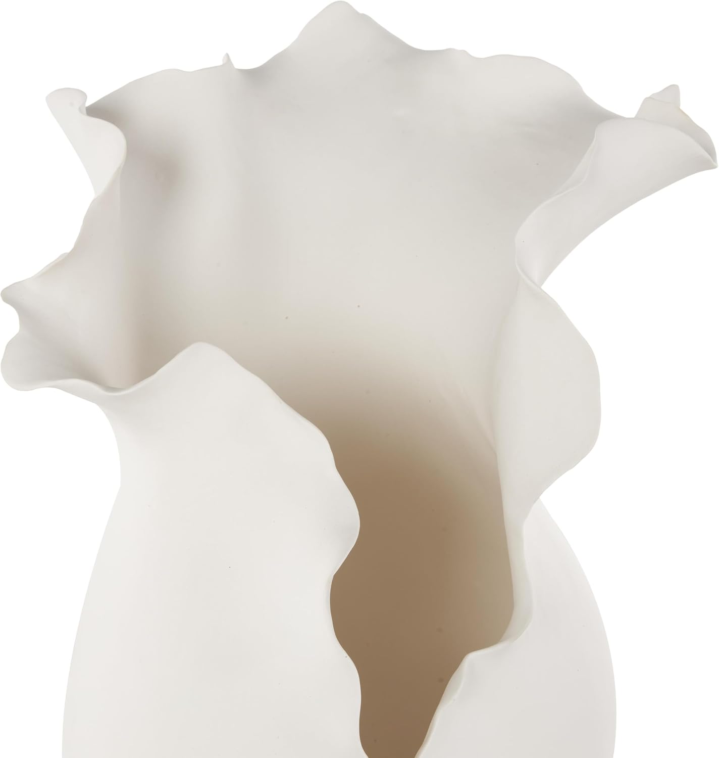 Ceramic Abstract Decorative Vase Floral Inspired Centerpiece Vase / White / 9 x 9 x 15