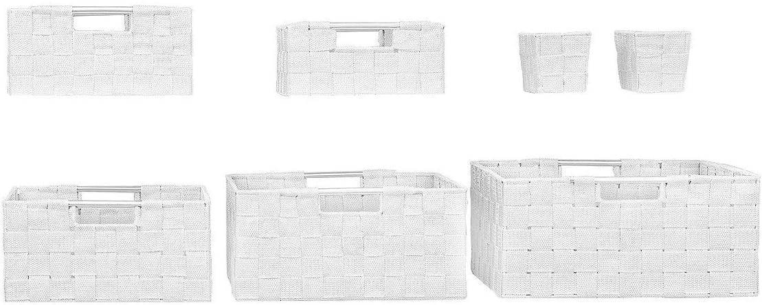 Linen Closet Organizers and Storage / 7 Piece - White / Set of 7