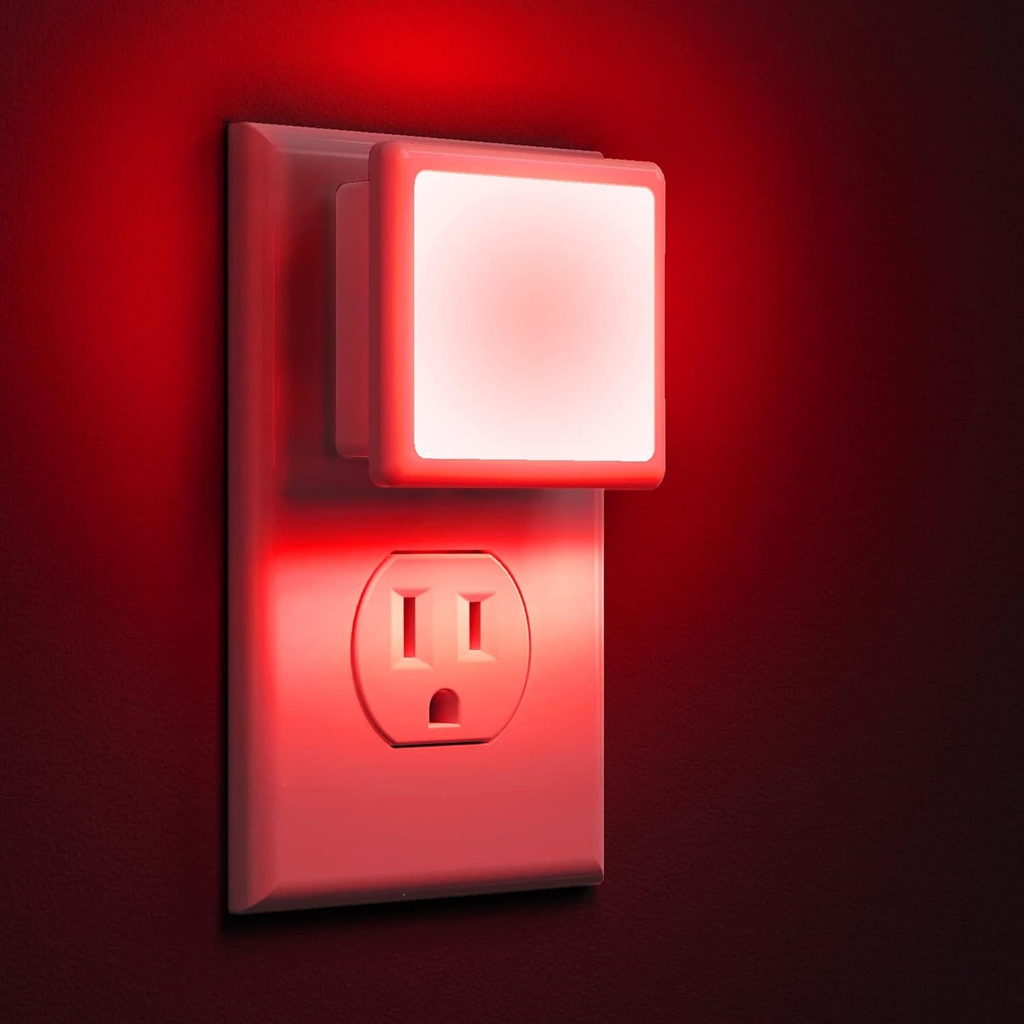 L LOHAS LED Red Night Lights Plug into Wall 2-Pack, Plug in Night Light