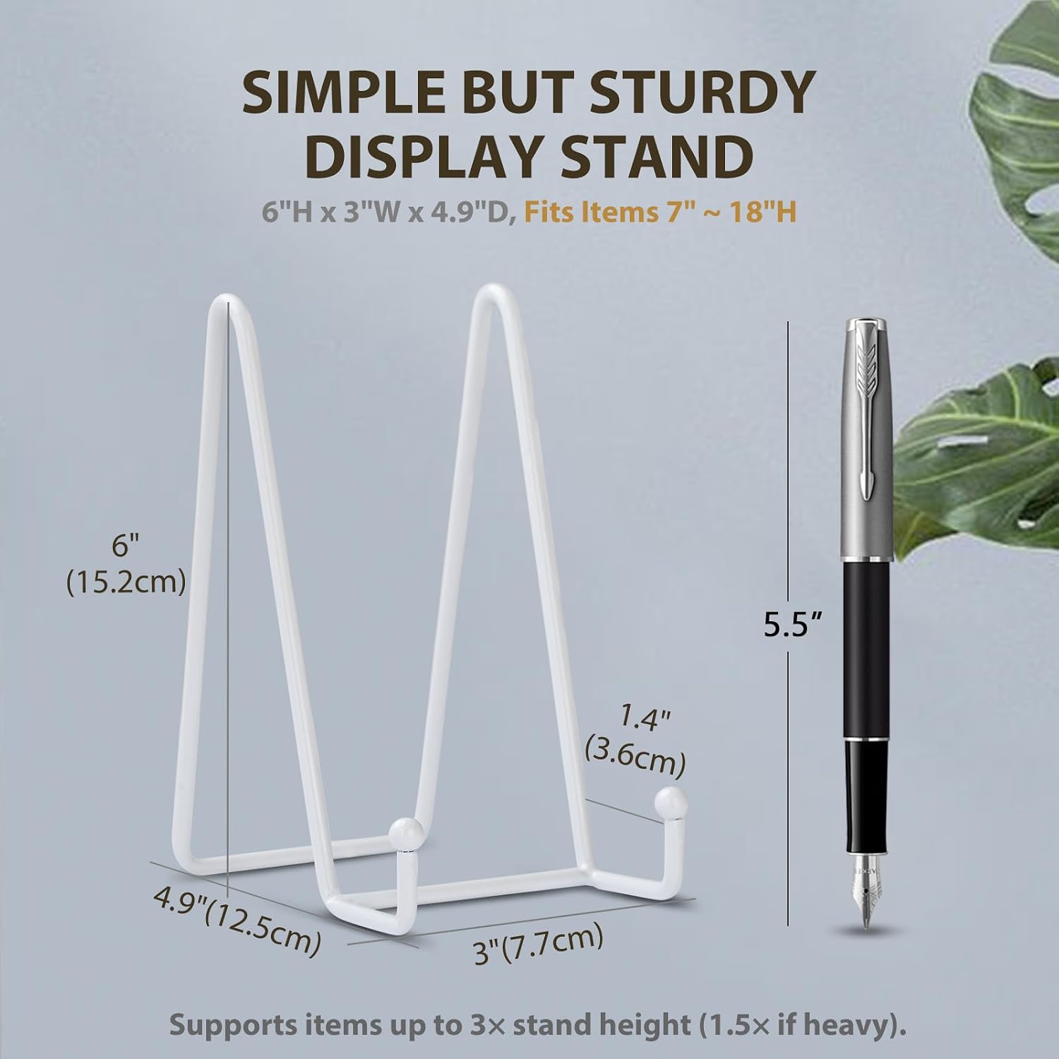 Decorative Plate Stand Holder Picture Frame Stand Easel Display Stand / 6 Inch / White / Set of 4