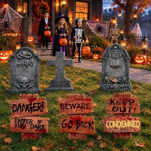 16.5Inch Halloween Decorations Outdoor Yard Signs, 6pcs Double-Sided