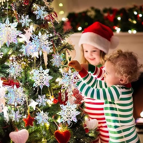 24PCS Hanging Snowflake Decorations Winter Wonderland Party Supplies