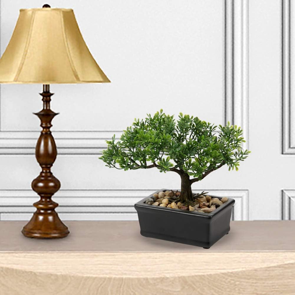 Artificial Bonsai Tree Juniper Faux Plants Indoor Small Fake Plants Decor / 6" Ficus