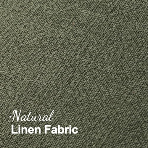 MIULEE Linen Fringe Decorative Euro Throw Pillow Covers Olive Green 28x28