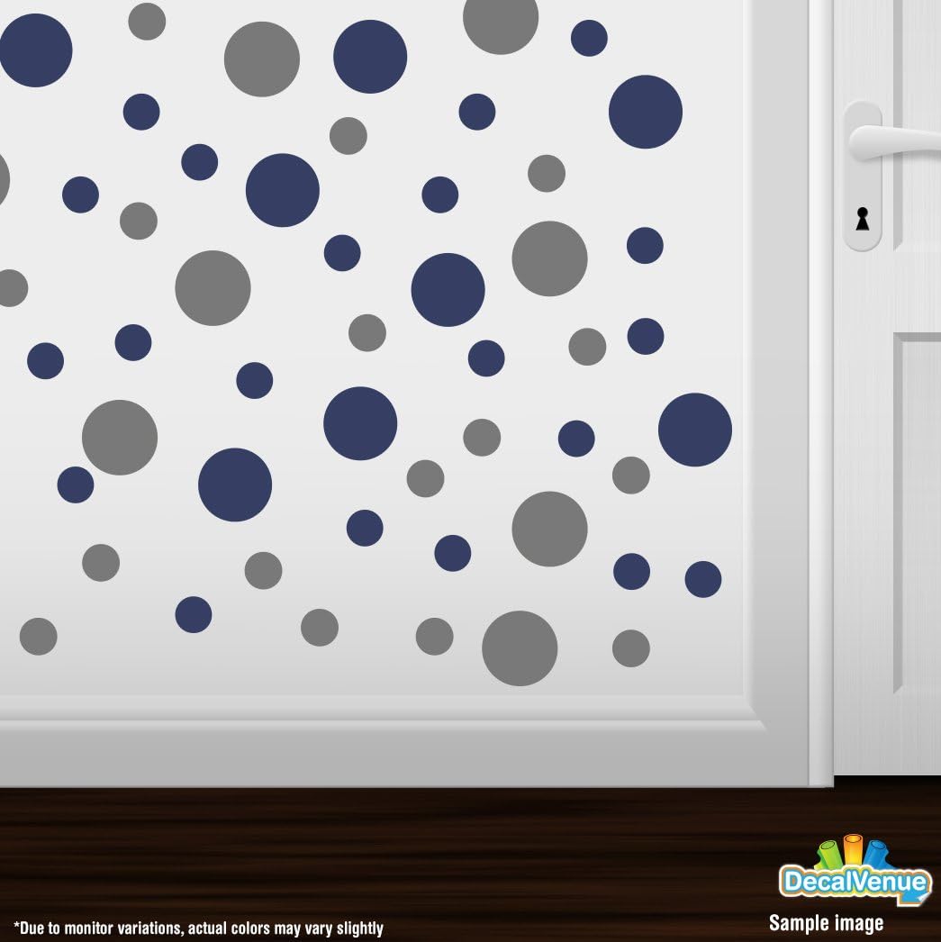 /Grey Vinyl Wall Stickers / 30 Decals / Navy Blue / 4 Inch