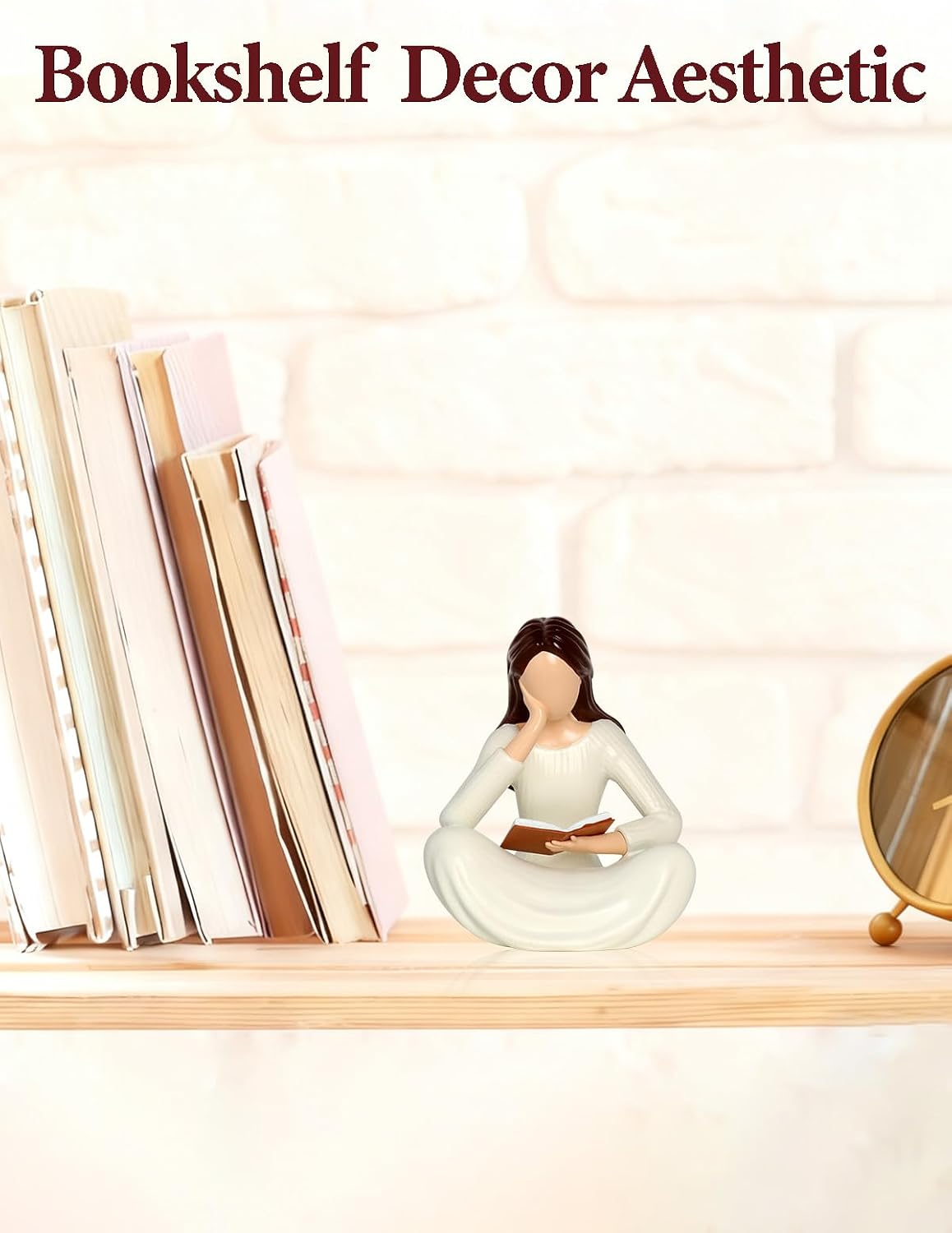 Modern Book Lover Gift for Women / Beige