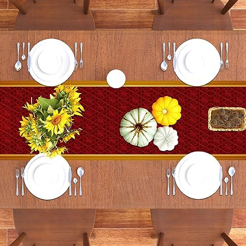 Rvsticty Diwali Table Runner,Indian Deepavali Decorations for Home Decor