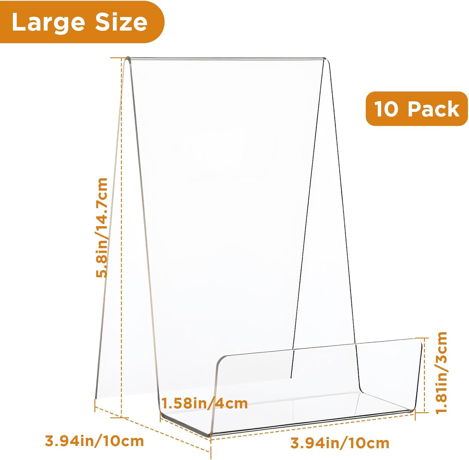 Acrylic Book Stand / Clear / 6 x 4 x 4 / Set of 10