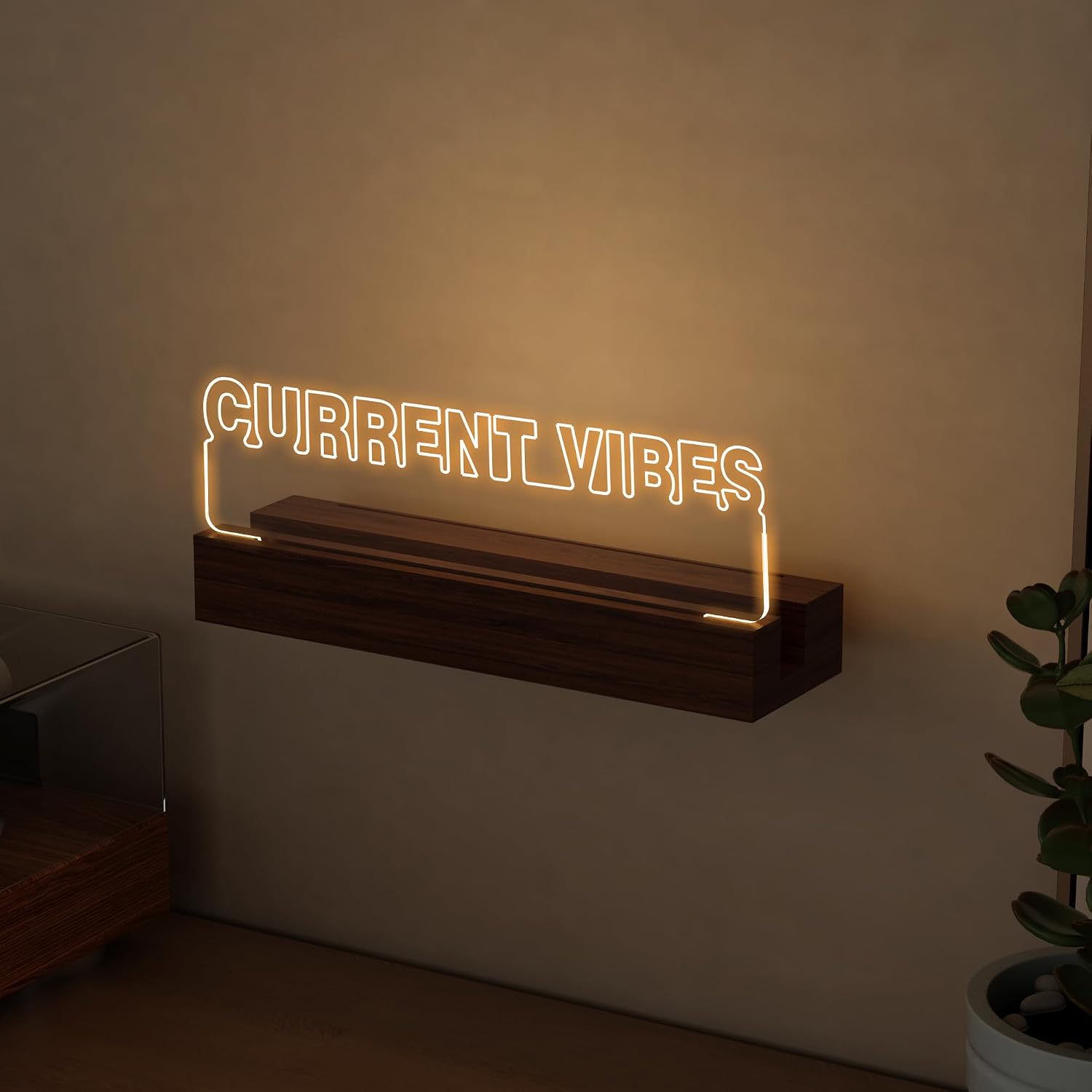 YuanDian Personalised Now Playing Vinyl Record Stand Wall Mount, Now Spinning Record Player Stand, Wooden Acrylic