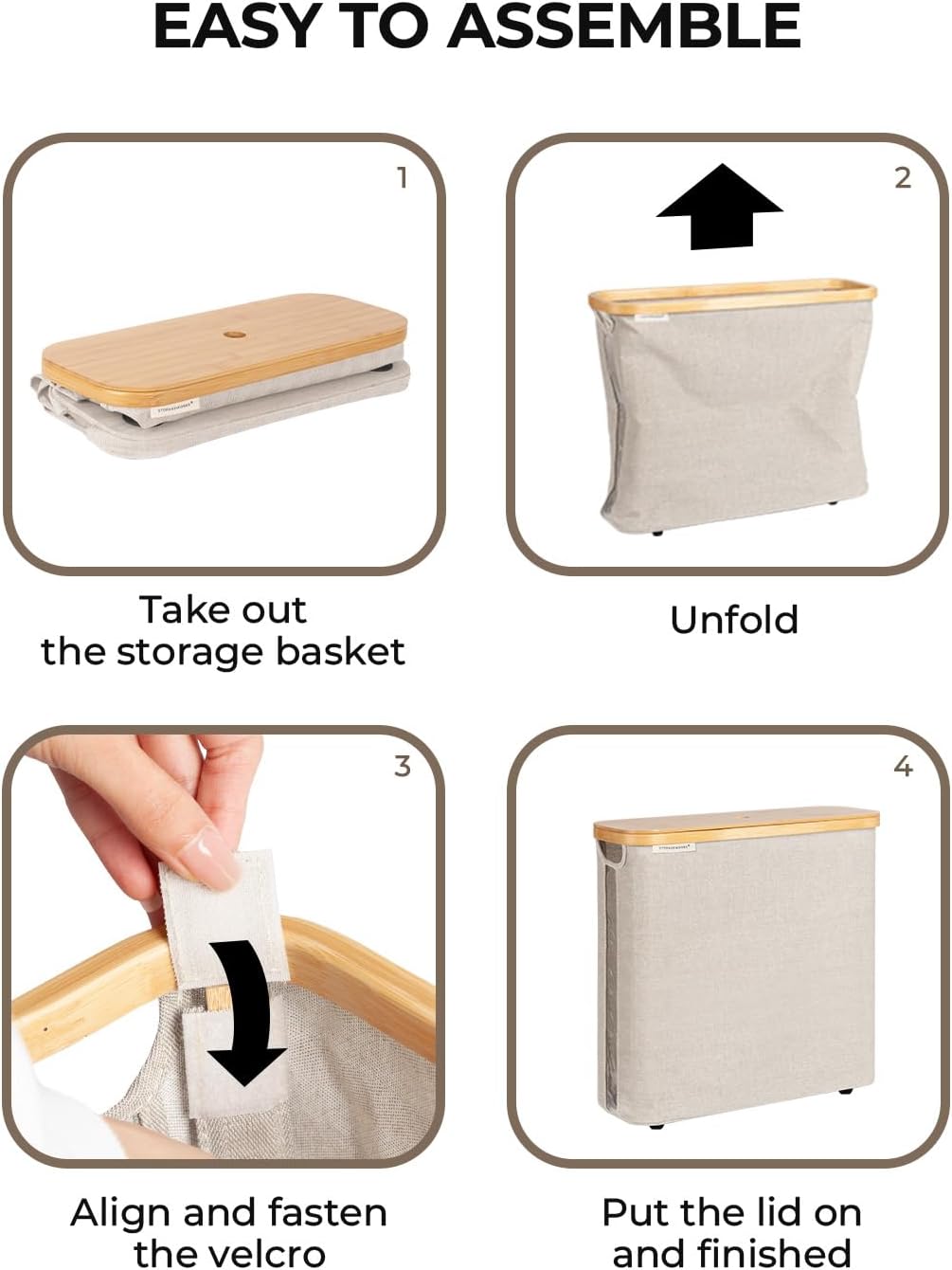 StorageWorks Toilet Paper Storage Basket with Bamboo Lid & Window | See Rolls at a Glance with Clear Window, Holds 16