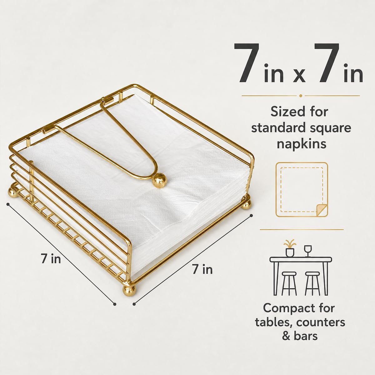 Napkin Holder / Square Cocktail Paper Holder of Elegant