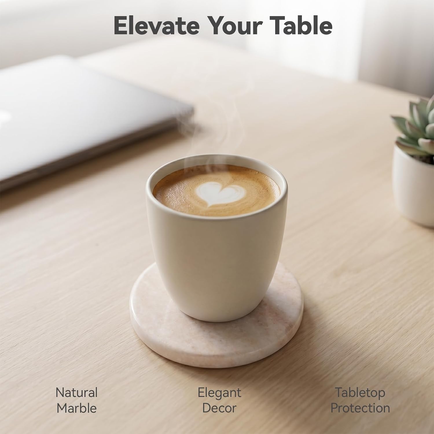 Holder / Neutral Drink Coasters / Creamy White / Set of 4
