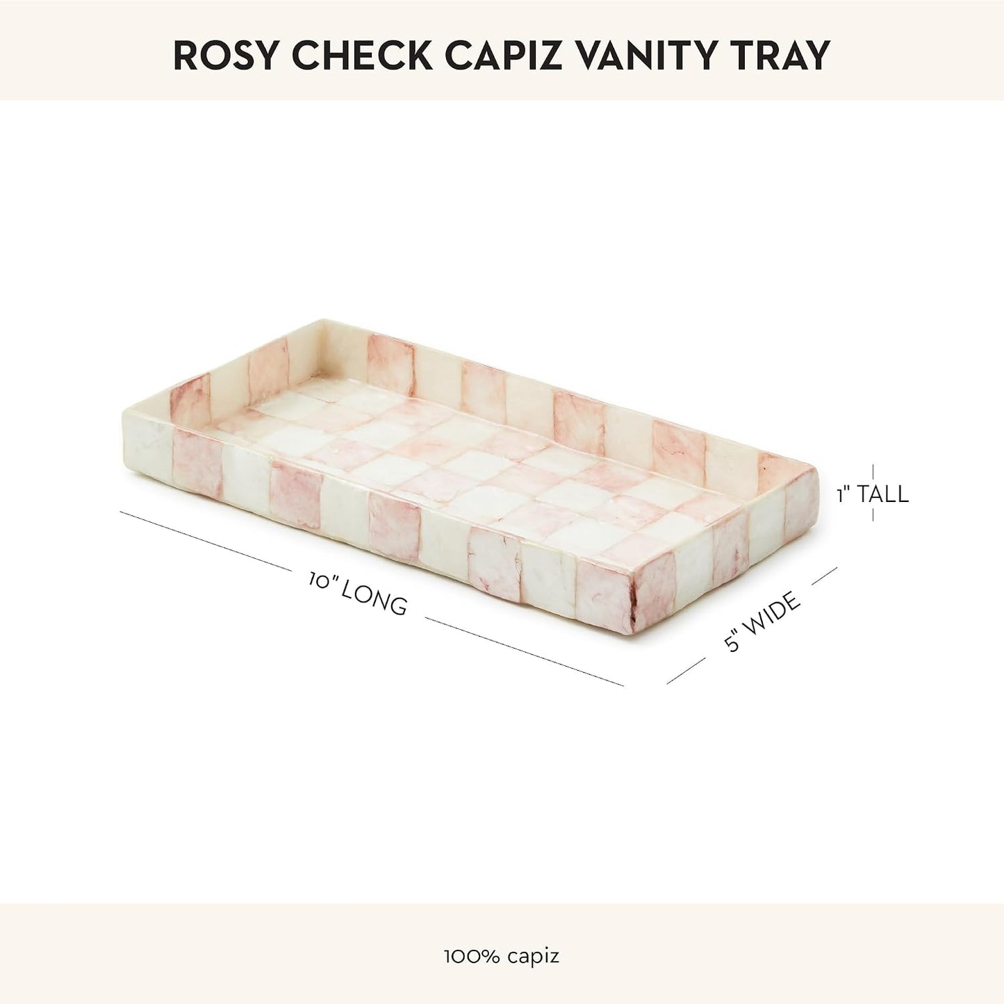Capiz Vanity Tray / Rosy Check / Pink