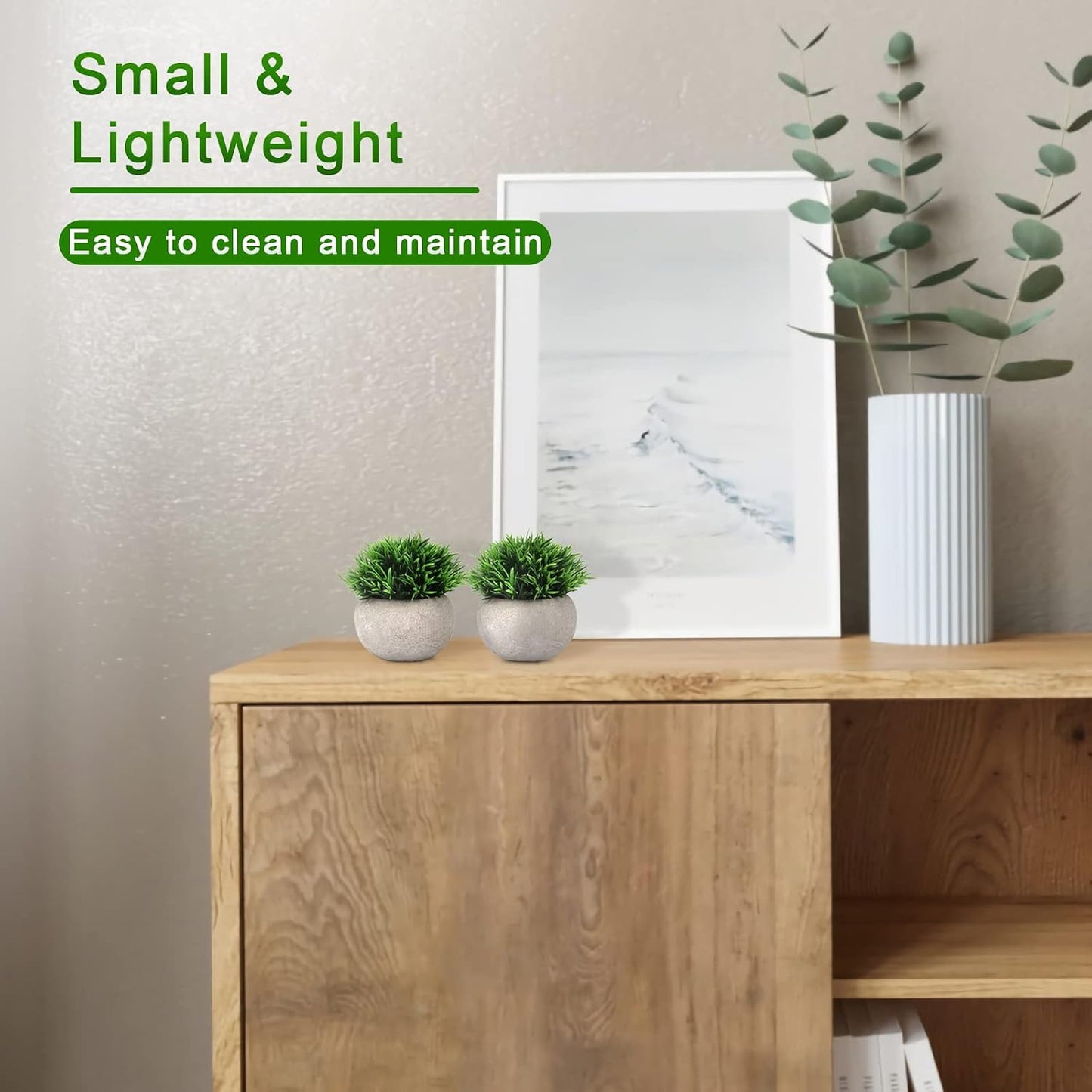 Small Fake Plants / Green / Set of 2