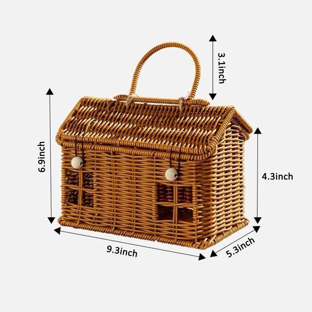 House-Shaped Wicker Basket / Set of 2