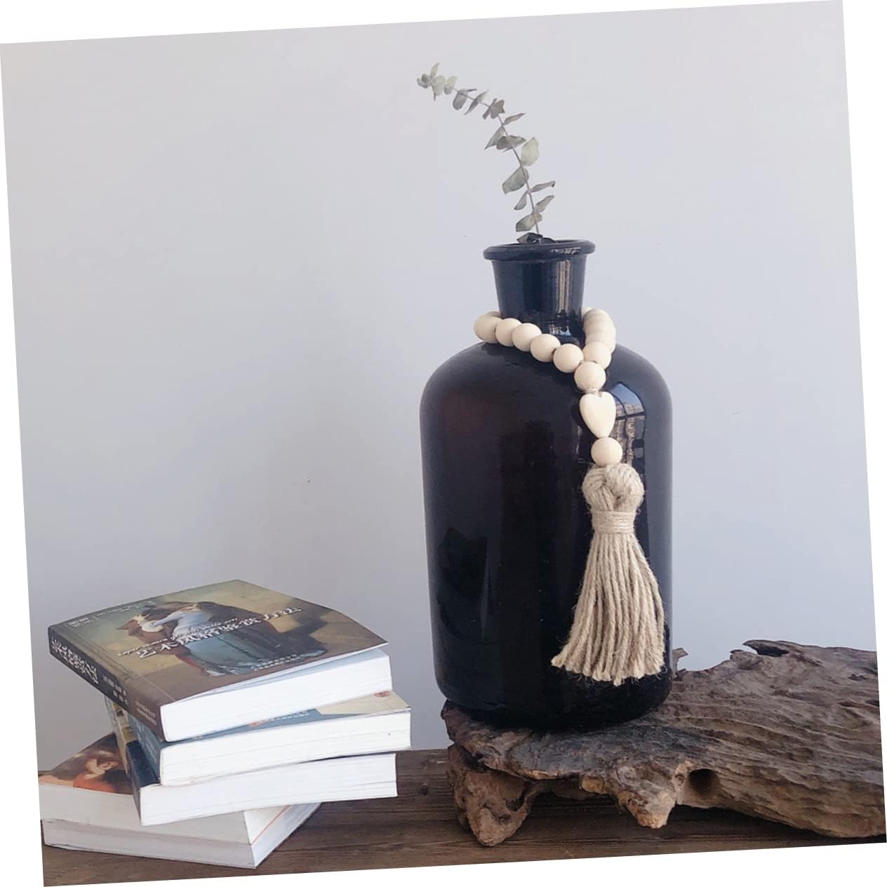 Rustic Wooden Bead Garland / 11 Inch