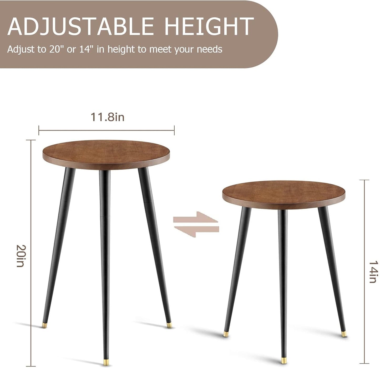 KINNARY Tall Plant Stand Indoor, Mid Century Wood Plant Stand Plant Table for Flower Pots, Heavy Duty Metal Plant