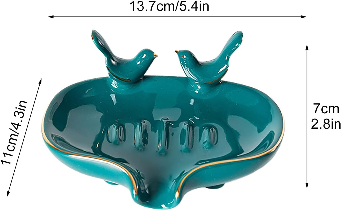 WYSRJ Bar Soap Holder Bird Shape Ceramic Self Draining Soap Dish Soap Saver Dish for Shower / Blue