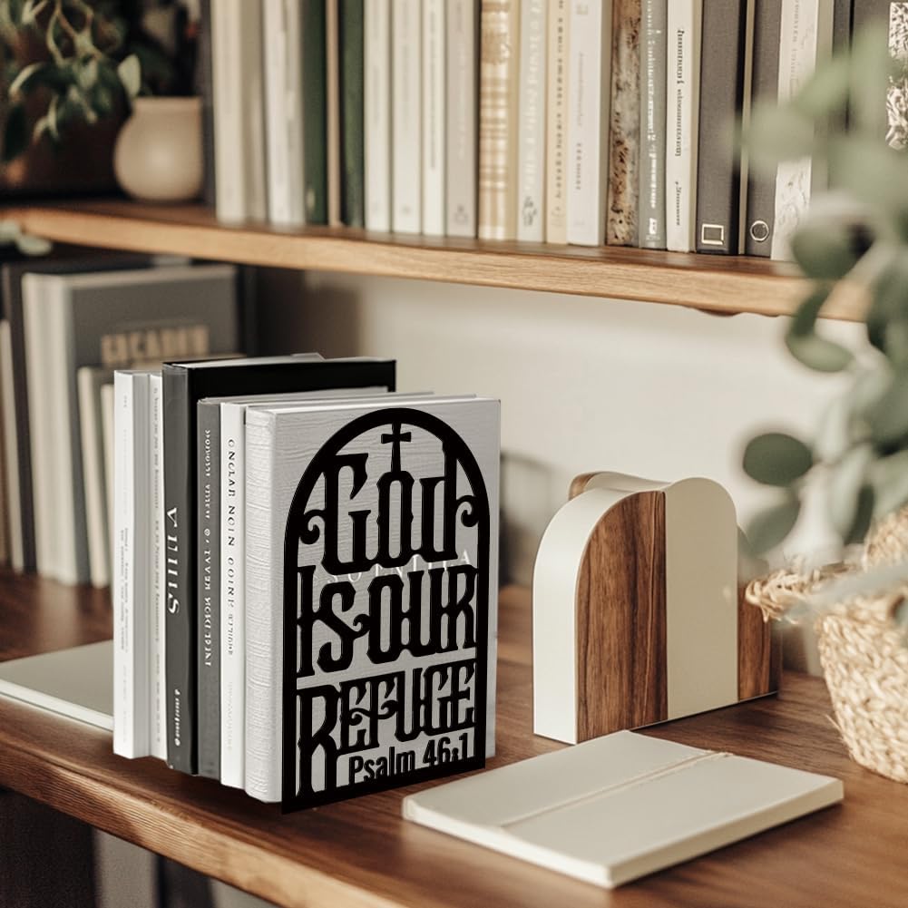 Metal Bookends / Modern Decorative Heavy Duty Study Book Support Stoppers / Bible