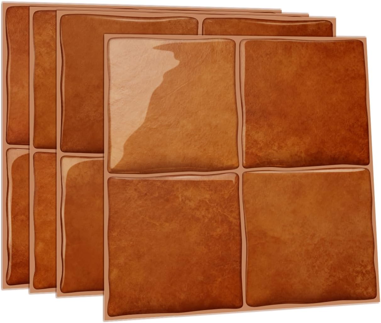 Pcs 3D Self Adhesive Wall Tile Sticker / Brown / 6 x 6 x 10 / Pcs