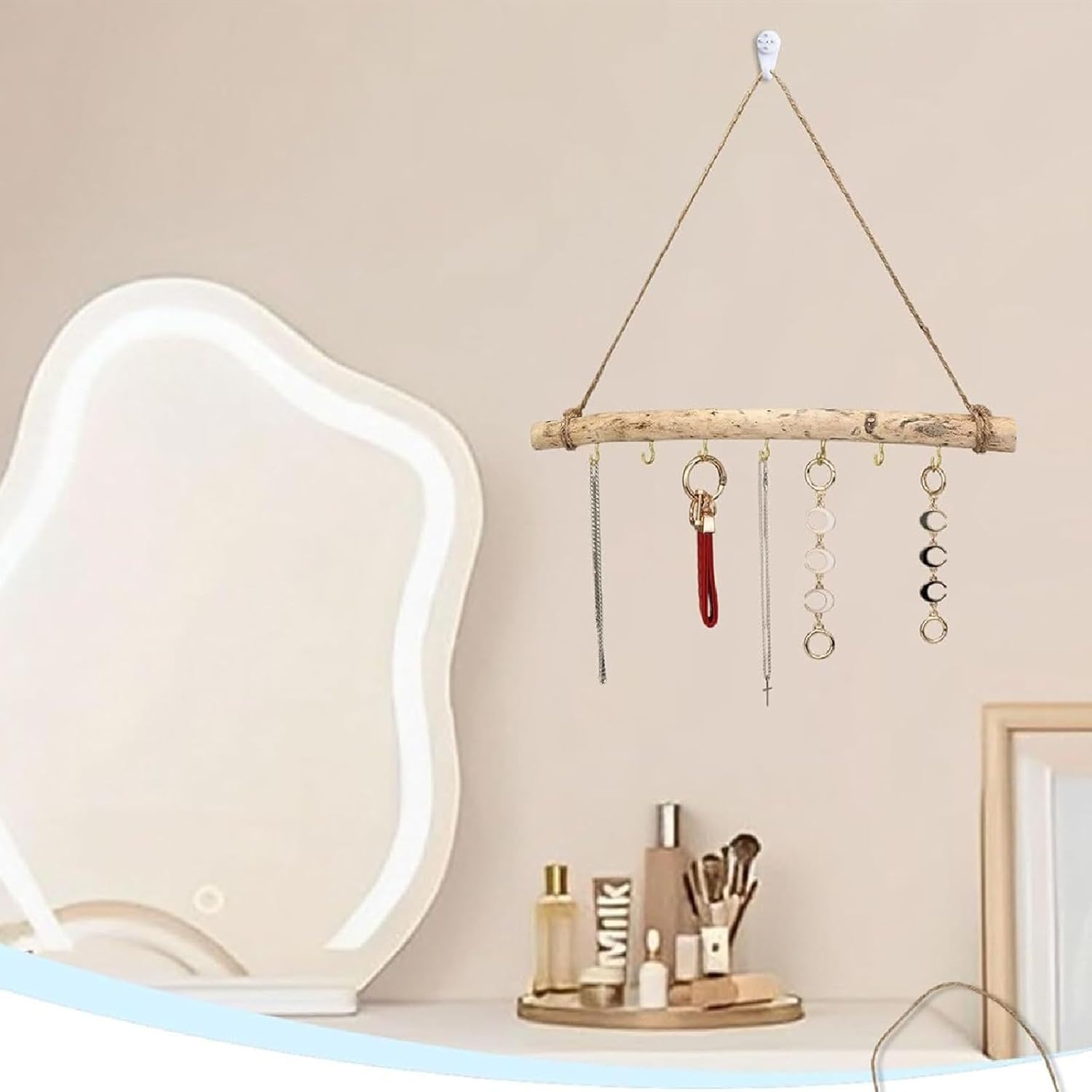 Decorative Floating Wall Shelves Coat Hooks Driftwood Branch Hook Branch Hanger / 7 Hook / Set of 2