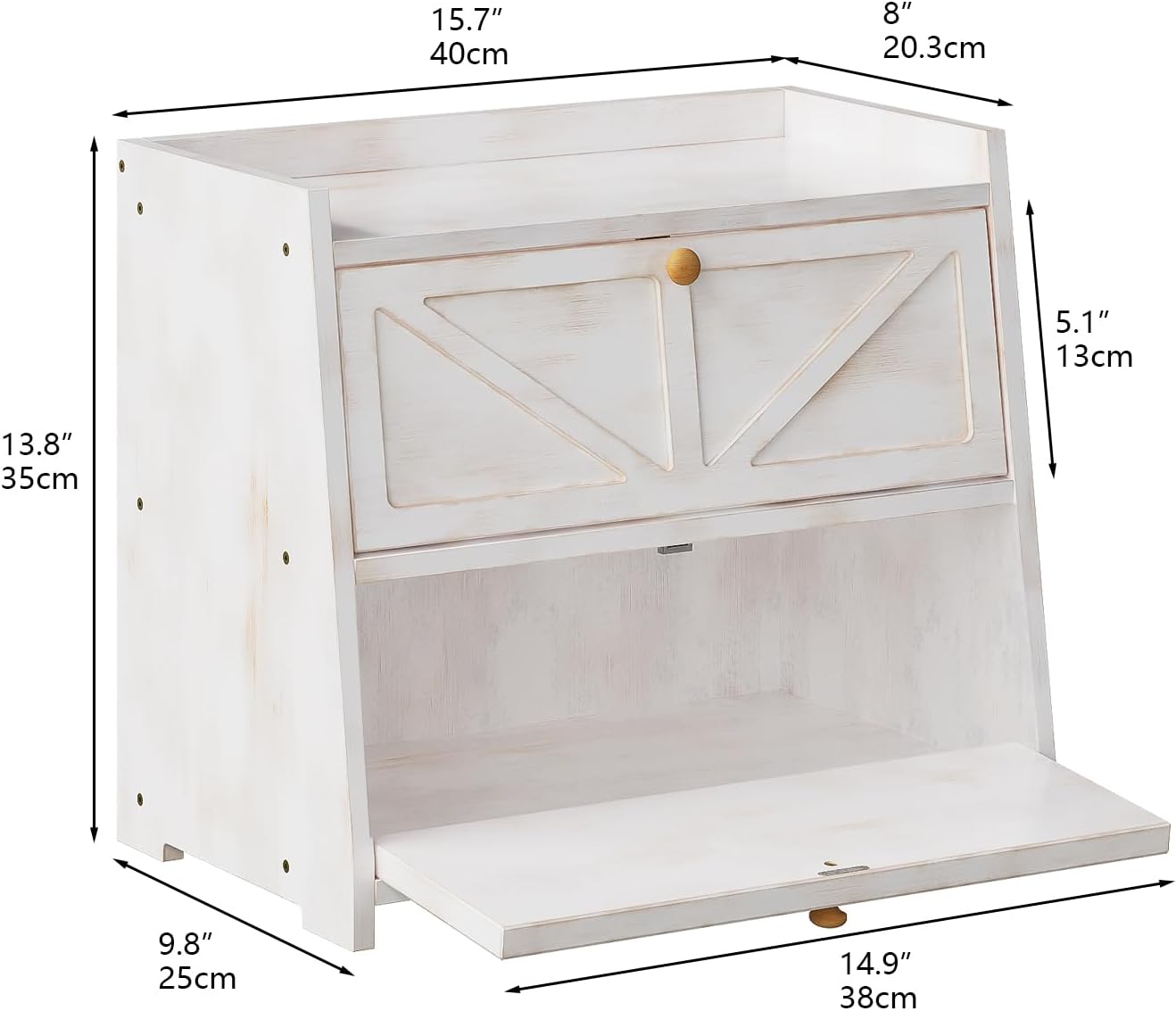 Trironsun Vintage Double Layer Bread Box for Kitchen Counter Bamboo Bread Storage Container Large Capacity Bread