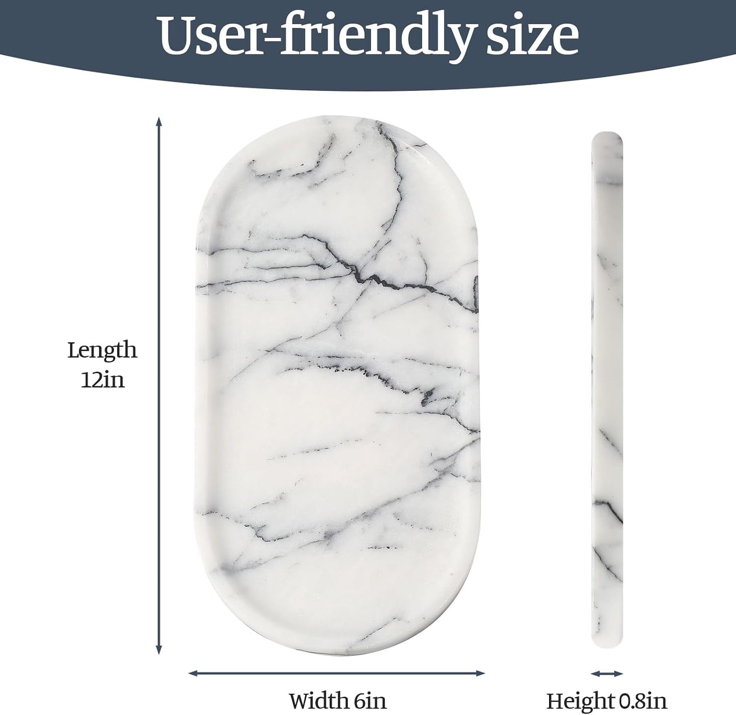 Candles / Marble Tray / Milas Lilac / 12 x 6 x 0.8 / Natural