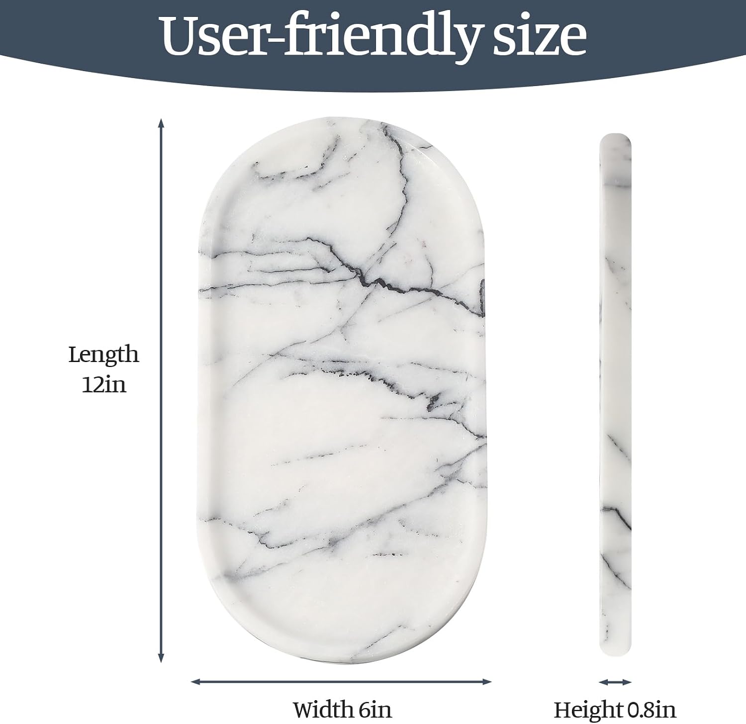 Candles / Marble Tray / Milas Lilac / 12 x 6 x 0.8 / Natural