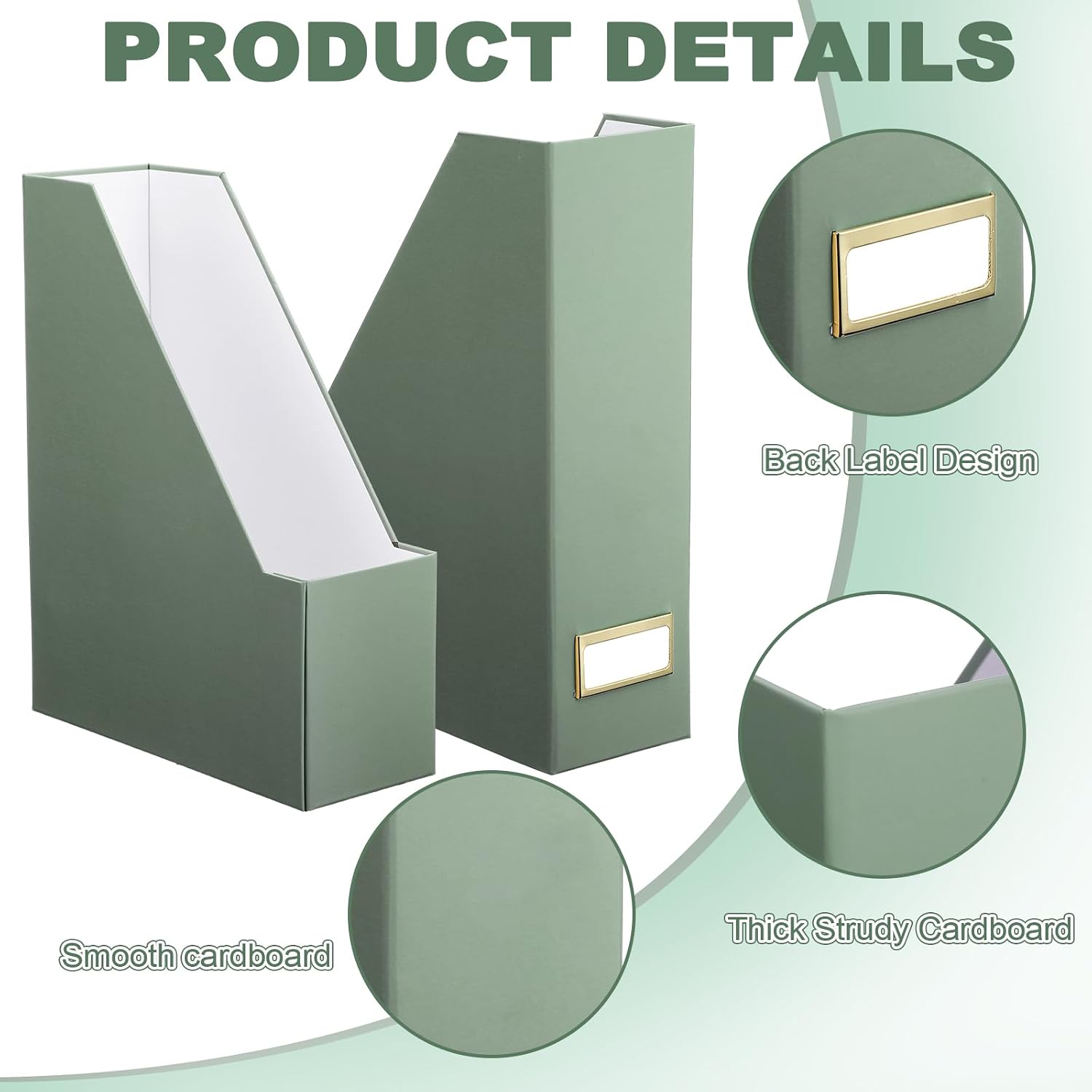 Feifeiya Magazine Holder Set of 6 Sturdy Cardboard Magazine File BOY7116 Beautiful Desk Book Organizer and Storage Box